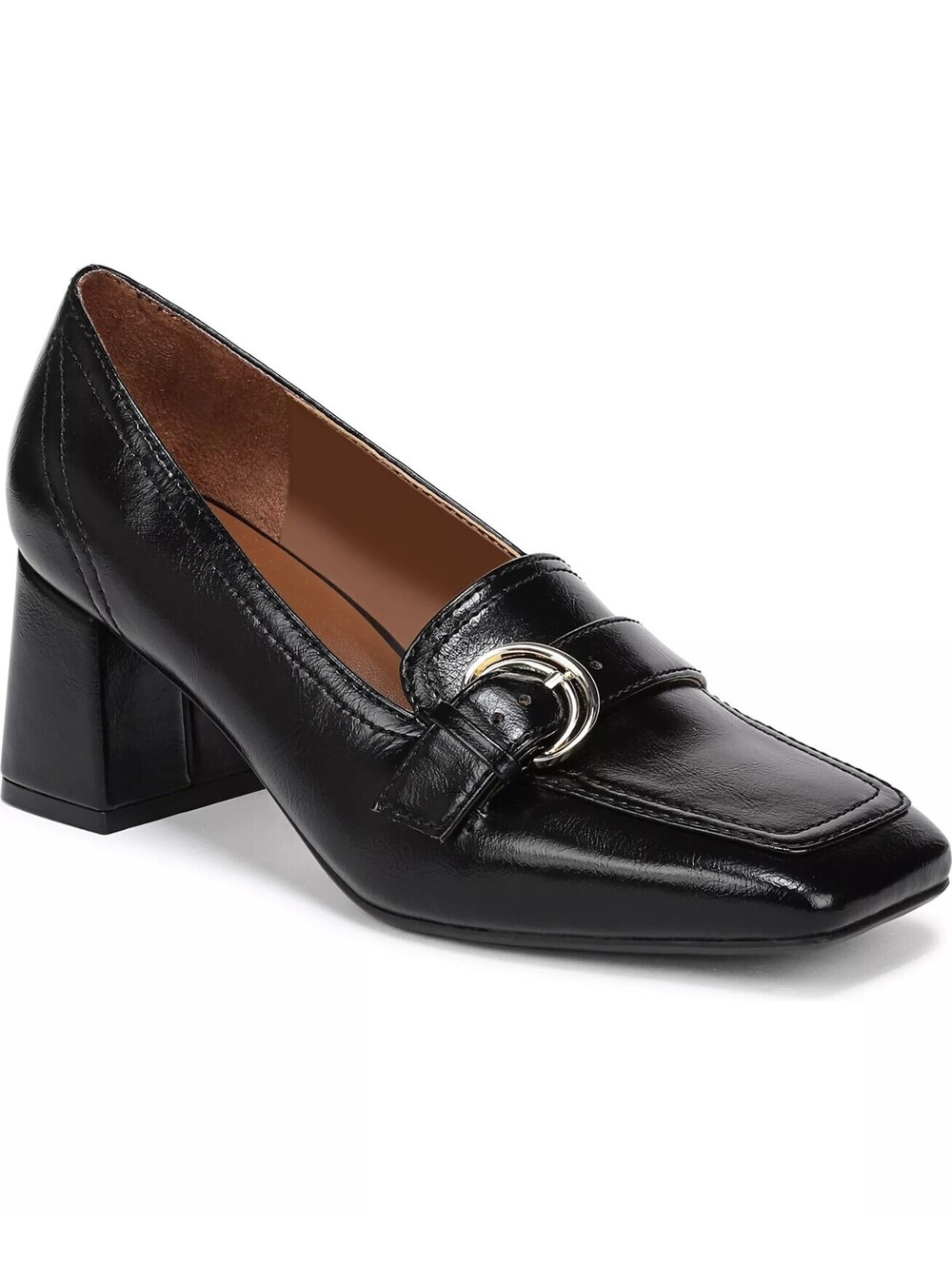 125$ Naturalizer Ines Block-Heel Dress Pumps Faux Leather Womens Size 7.5 Black
